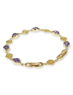 Pulsera Og 18 k con acabado baño de oro