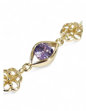 Pulsera Og 18 k con acabado baño de oro