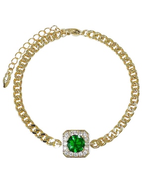 Pulsera Og 18 k con acabado baño de oro