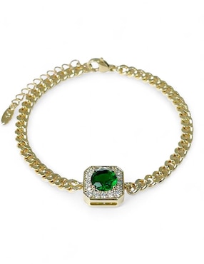 Pulsera Og 18 k con acabado baño de oro