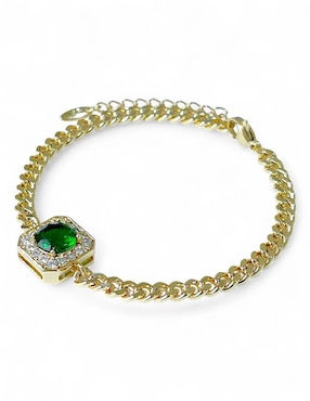 Pulsera Og 18 k con acabado baño de oro