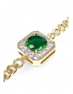 Pulsera Og 18 k con acabado baño de oro