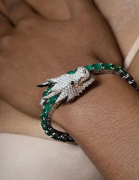 Brazalete Gladkova Joyería de plata P 925 con acabado pavé