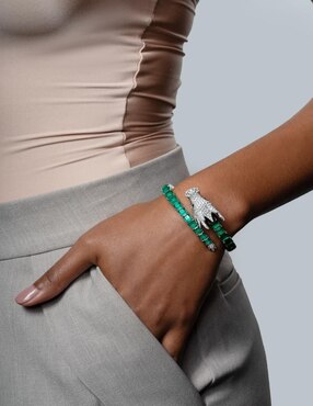 Brazalete Gladkova Joyería de plata P 925 con acabado pavé