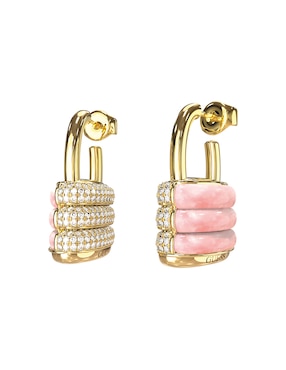 Aretes de candado Guess con acabado pavé circonita