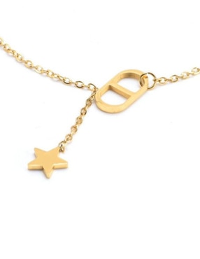 Collar y pulsera de estrella Moon de oro laminado 10 K zirconia