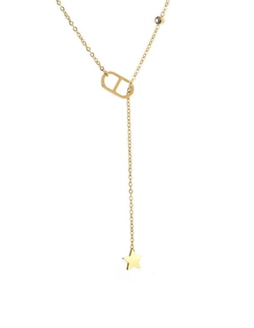 Collar y pulsera de estrella Moon de oro laminado 10 K zirconia