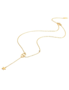 Collar y pulsera de estrella Moon de oro laminado 10 K zirconia