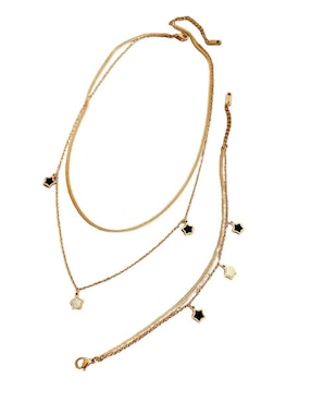 Collar y pulsera de estrella Moon de oro laminado 10 K