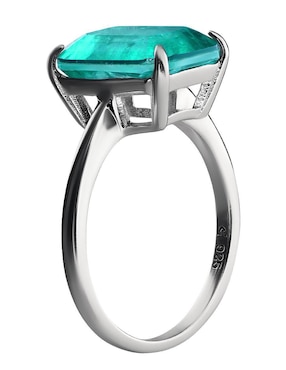 Anillo rectangular Gladkova Joyería P 925 de plata turmalina semi mate
