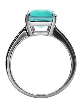 Anillo rectangular Gladkova Joyería P 925 de plata turmalina semi mate