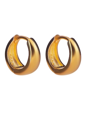 Aretes de aro Gladkova Joyería de plata P 925 con acabado chapa de oro