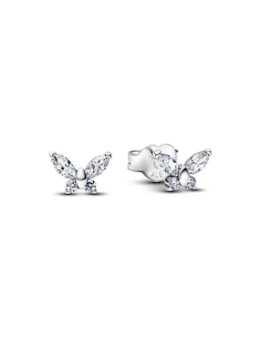 Arete corto de mariposa Pandora Timeless de plata P 925 con acabado brillante zirconia cúbica