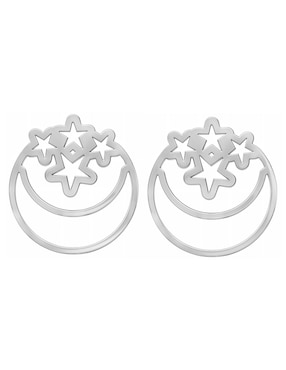 Broqueles de luna Anamora por Tanya Moss Celeste de plata p925 con acabado plateado