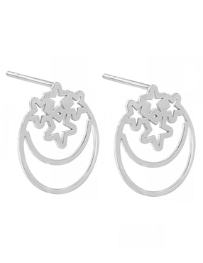 Broqueles de luna Anamora por Tanya Moss Celeste de plata p925 con acabado plateado