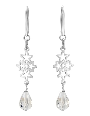 Aretes largos de estrella Anamora por Tanya Moss Celeste de plata p925 con acabado plateado