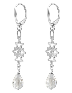 Aretes largos de estrella Anamora por Tanya Moss Celeste de plata p925 con acabado plateado