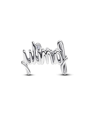 Charm de letrero Pandora family moments de plata P 925 zirconia cúbica