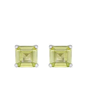 Broqueles cuadrados Gladkova Joyería de plata P 925 con acabado brillante peridote