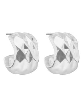 Aretes huggies Nine West Textured Baubles con acabado brillante