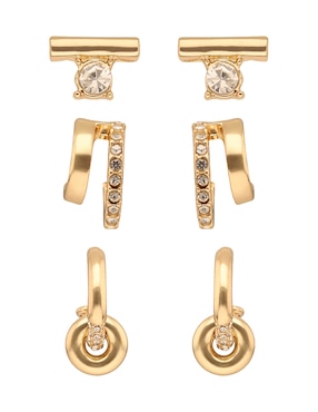 Set de aretes Nine West con acabado pavé fantasía