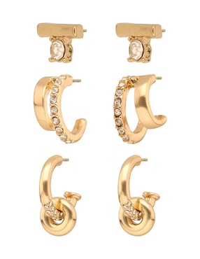 Set de aretes Nine West con acabado pavé fantasía