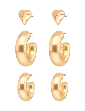 Set de aretes Nine West con acabado brillante