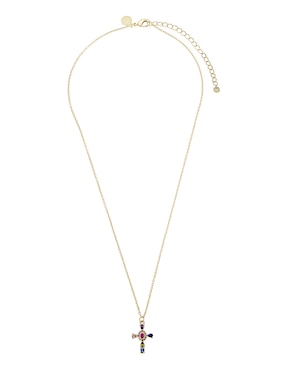 Collar con dije de cruz Carmela Mía de baño de oro