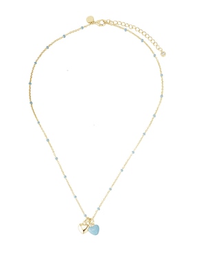 Collar con dije de corazón Carmela Mía Golden Enamel de baño de oro 14 K
