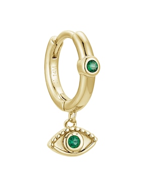 Piercing de ojo turco Carmela Mía 14 K con acabado baño de oro zirconia