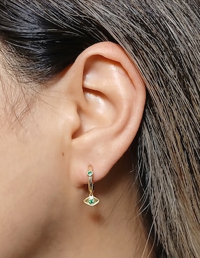 Piercing de ojo turco Carmela Mía 14 K con acabado baño de oro zirconia