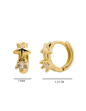 Huggies de estrella Oro Angelus con acabado pulido zirconia