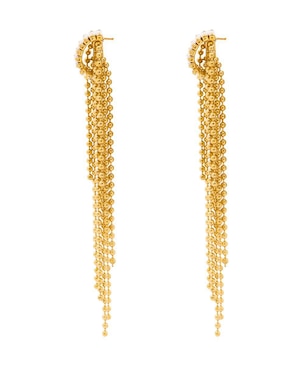 Aretes largos Oro Angelus con acabado brillante zirconia