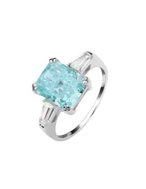 Anillo con gema rectangular Natalia Bojalil Luxury P 925 de plata zirconia pulido