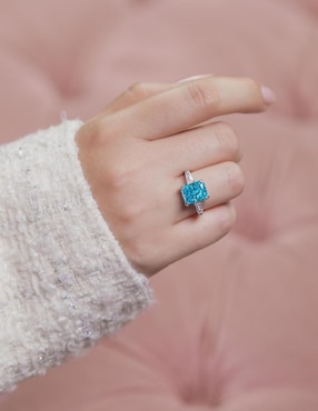 Anillo con gema rectangular Natalia Bojalil Luxury P 925 de plata zirconia pulido