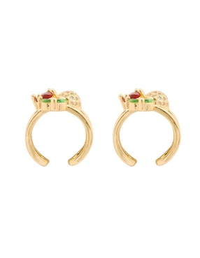 Ear cuff de cereza Oro Angelus con acabado brillante zirconia