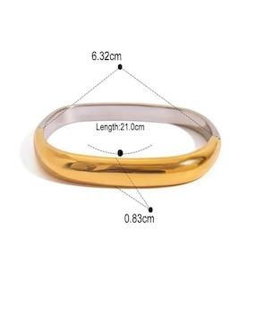 Brazalete Nira de oro laminado 8 K bicolor con acabado pulido