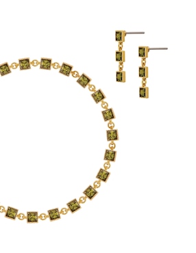 Aretes y pulsera Carré