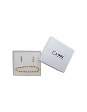 Aretes y pulsera Carré