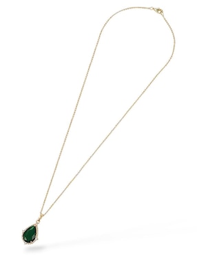 Aretes y collar de gota Og con acabado baño de oro 18 k zirconia