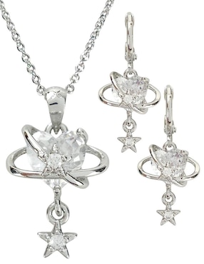 Aretes y collar Og zirconia