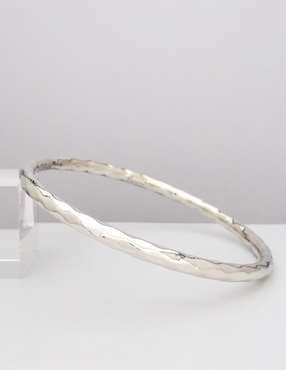 Aro Petick de plata p 925 Brazalete Aro Tubo Martillado con acabado martillado