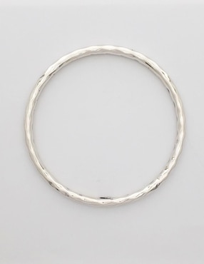 Aro Petick de plata p 925 Brazalete Aro Tubo Martillado con acabado martillado