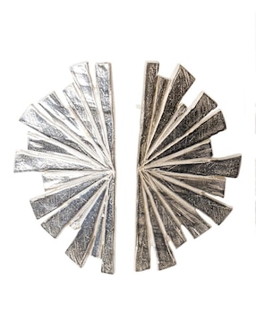 Aretes largos de abanico Adeliza Garzia de plata p 925 con acabado lustre