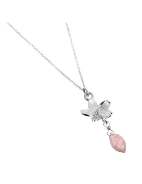 Collar con dije de flor Anante de plata P 925
