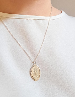 Collar con dije de virgen Anante Nube de plata P 925
