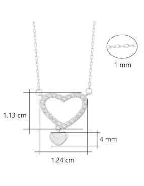 Gargantilla de corazón Horoz de plata P 925