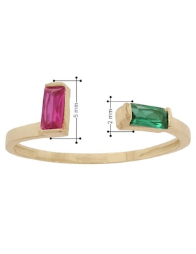 Anillo Horoz 10 k de oro zirconia pulido