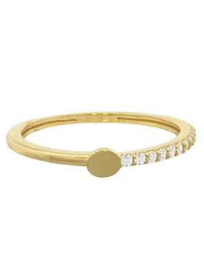 Anillo circular Horoz 10 k de oro zirconia pulido