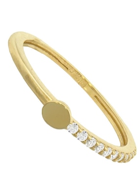 Anillo circular Horoz 10 k de oro zirconia pulido